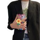 Apple iPhone 17 Pro Max, Szilikon tok, kézpánttal, virág minta, Flower Case, mintás