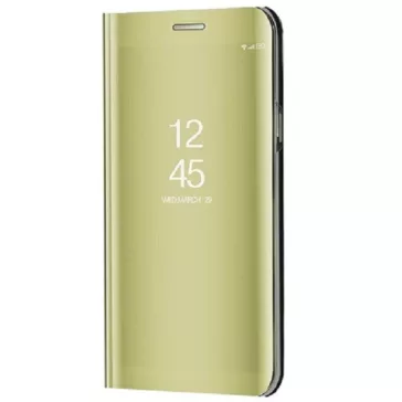   Samsung Galaxy A05 SM-A055F, Oldalra nyíló tok, hívás mutatóval, Smart View Cover, arany (utángyártott)