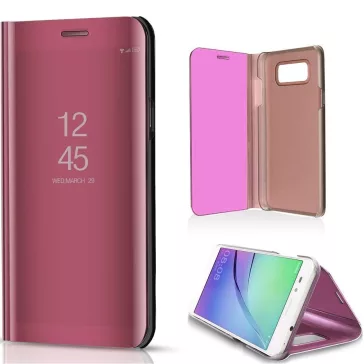   Samsung Galaxy A05 SM-A055F, Oldalra nyíló tok, hívás mutatóval, Smart View Cover, vörösarany (utángyártott)