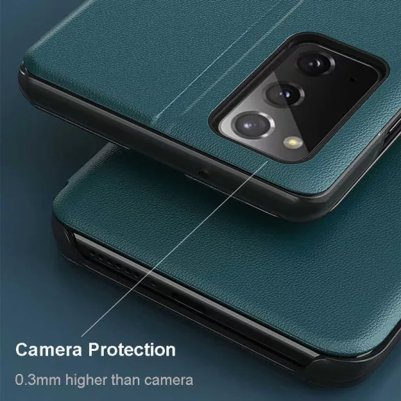 Samsung Galaxy A05 SM-A055F, Oldalra nyíló tok, stand, hívás mutatóval, Wooze FashionBook, zöld