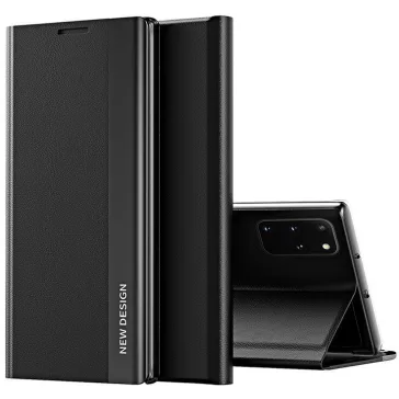   Samsung Galaxy A05 SM-A055F, Oldalra nyíló tok, stand, Wooze Silver Line, fekete