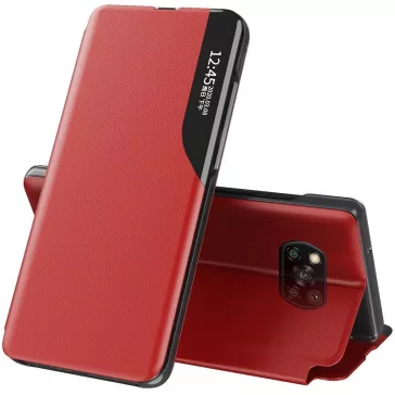   Samsung Galaxy A05s SM-A057F, Oldalra nyíló tok, stand, hívás mutatóval, Wooze FashionBook, piros