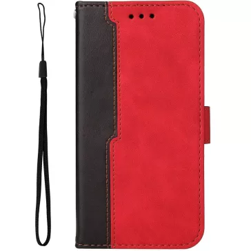   Samsung Galaxy A05s SM-A057F, Oldalra nyíló tok, stand, kártyatartóval, kézpánttal, Wooze Colour Wallet, piros