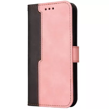   Samsung Galaxy A15 4G / A15 5G SM-A155F / A156B, Oldalra nyíló tok, stand, kártyatartóval, kézpánttal, Wooze Colour Wallet, rózsaszín