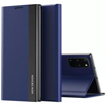   Samsung Galaxy A15 4G / A15 5G SM-A155F / A156B, Oldalra nyíló tok, stand, Wooze Silver Line, sötétkék