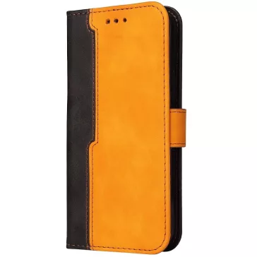   Samsung Galaxy A25 5G SM-A256B, Oldalra nyíló tok, stand, kártyatartóval, kézpánttal, Wooze Colour Wallet, narancssárga