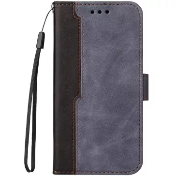   Samsung Galaxy A25 5G SM-A256B, Oldalra nyíló tok, stand, kártyatartóval, kézpánttal, Wooze Colour Wallet, szürke
