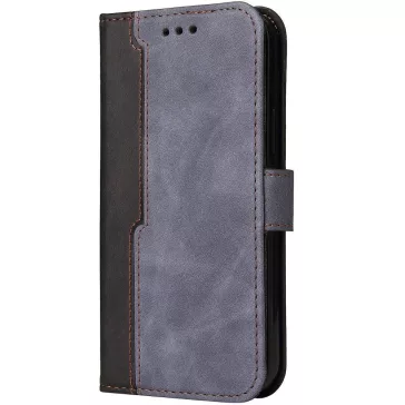   Samsung Galaxy A25 5G SM-A256B, Oldalra nyíló tok, stand, kártyatartóval, kézpánttal, Wooze Colour Wallet, szürke