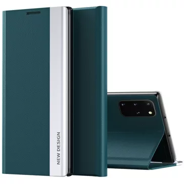   Samsung Galaxy A25 5G SM-A256B, Oldalra nyíló tok, stand, Wooze Silver Line, sötétzöld