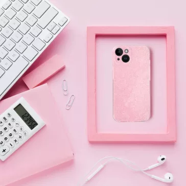   Samsung Galaxy A14 4G / A14 5G SM-A145F / A146B, Szilikon tok, 2 mm vastag, csillogó hátlap, rózsaszín