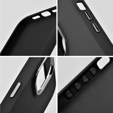   Samsung Galaxy A05 SM-A055F, Szilikon tok, közepesen ütésálló, fémhatású kamera keret, Frame Case, fekete
