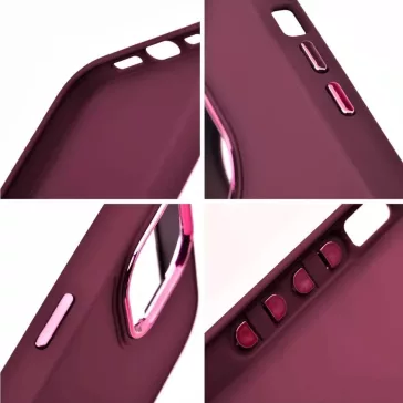   Samsung Galaxy A05 SM-A055F, Szilikon tok, közepesen ütésálló, fémhatású kamera keret, Frame Case, lila