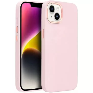   Samsung Galaxy A05 SM-A055F, Szilikon tok, közepesen ütésálló, fémhatású kamera keret, Frame Case, rózsaszín