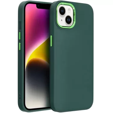   Samsung Galaxy A05 SM-A055F, Szilikon tok, közepesen ütésálló, fémhatású kamera keret, Frame Case, zöld