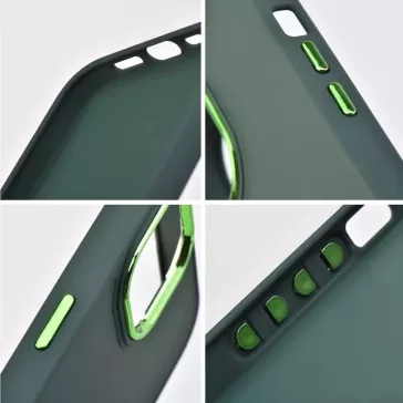   Samsung Galaxy A05 SM-A055F, Szilikon tok, közepesen ütésálló, fémhatású kamera keret, Frame Case, zöld