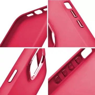   Samsung Galaxy A05s SM-A057F, Szilikon tok, közepesen ütésálló, fémhatású kamera keret, Frame Case, magenta