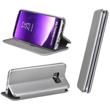   Samsung Galaxy A05 SM-A055F, Oldalra nyíló tok, stand, Forcell Elegance, szürke