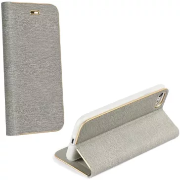   Samsung Galaxy A05 SM-A055F, Oldalra nyíló tok, stand, Luna Book, ezüst