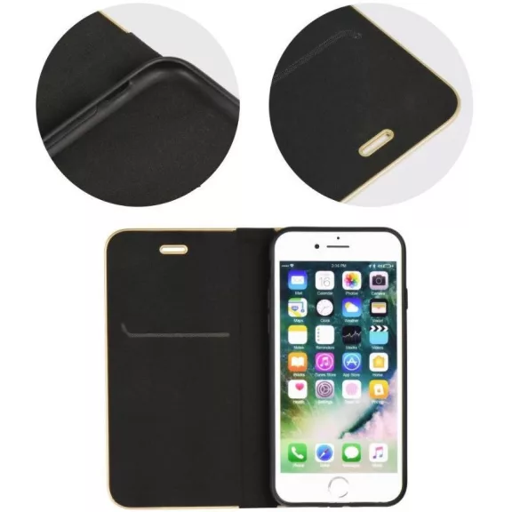 Samsung Galaxy A05s SM-A057F, Oldalra nyíló tok, stand, Luna Book, fekete