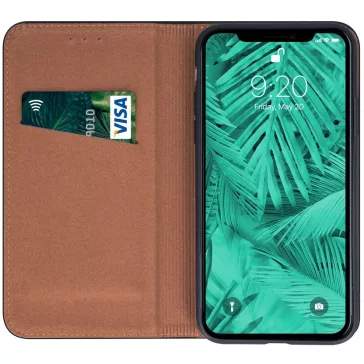   Samsung Galaxy A05s SM-A057F, Oldalra nyíló tok, valódi bőrtok, stand, Smart Pro, fekete