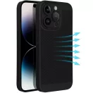 Samsung Galaxy A05 SM-A055F, Műanyag hátlap védőtok, légáteresztő, lyukacsos minta, Breezy, fekete