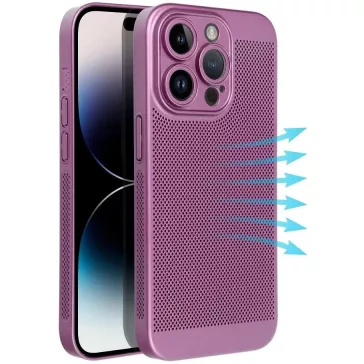   Samsung Galaxy A05 SM-A055F, Műanyag hátlap védőtok, légáteresztő, lyukacsos minta, Breezy, lila