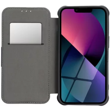   Samsung Galaxy A25 5G SM-A256B, Oldalra nyíló tok, légpárnás sarok, bőrhatású, karbon minta, Razor Book, kék