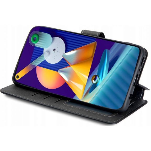 Motorola Moto G54, Oldalra nyíló tok, stand, mágnes csattal, TP Wallett, fekete