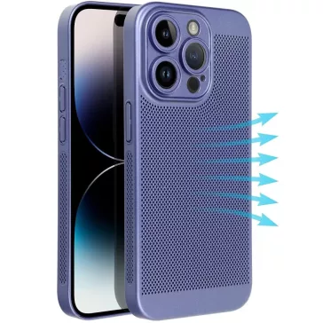   Samsung Galaxy A35 5G SM-A356B, Műanyag hátlap védőtok, légáteresztő, lyukacsos minta, Breezy, kék