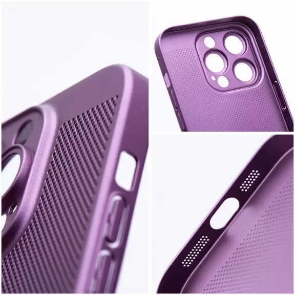 Samsung Galaxy A35 5G SM-A356B, Műanyag hátlap védőtok, légáteresztő, lyukacsos minta, Breezy, lila