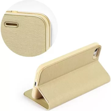   Samsung Galaxy A55 5G SM-A556B, Oldalra nyíló tok, stand, Luna Book, arany