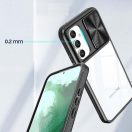 Samsung Galaxy A12 / A12 Nacho / M12 SM-A125F / A127F / M127F, Műanyag hátlap + szilikon keret, átlátszó akril hátlap, kamera védelem, Wooze Trendy, lila