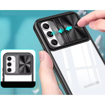   Samsung Galaxy A12 / A12 Nacho / M12 SM-A125F / A127F / M127F, Műanyag hátlap + szilikon keret, átlátszó akril hátlap, kamera védelem, Wooze Trendy, zöld
