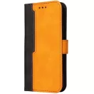 Samsung Galaxy A35 5G SM-A356B, Oldalra nyíló tok, stand, kártyatartóval, kézpánttal, Wooze Colour Wallet, narancssárga