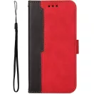 Samsung Galaxy A55 5G SM-A556B, Oldalra nyíló tok, stand, kártyatartóval, kézpánttal, Wooze Colour Wallet, piros