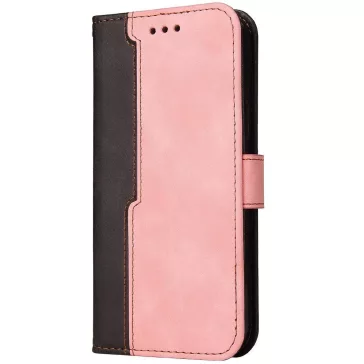   Samsung Galaxy A55 5G SM-A556B, Oldalra nyíló tok, stand, kártyatartóval, kézpánttal, Wooze Colour Wallet, rózsaszín