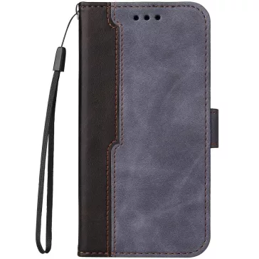   Samsung Galaxy A55 5G SM-A556B, Oldalra nyíló tok, stand, kártyatartóval, kézpánttal, Wooze Colour Wallet, szürke