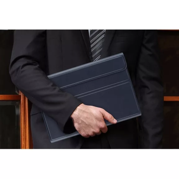 Apple iPad Pro 11 (2024 / 2025), Bluetooth billentyűzetes, mappa tok, Touch Pad, mágneses rögzítés, Wooze Simple Touch, fekete