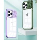 Apple iPhone 16 Plus, Műanyag hátlap + szilikon keret, átlátszó akril hátlap, kamera védelem, Wooze Trendy, sötétkék