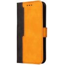 Apple iPhone 16 Plus, Oldalra nyíló tok, stand, kártyatartóval, kézpánttal, Wooze Colour Wallet, narancssárga