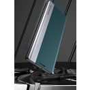 Apple iPhone 16 Plus, Oldalra nyíló tok, stand, Wooze Silver Line, világosszürke