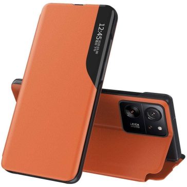   Xiaomi 14 Pro, Oldalra nyíló tok, stand, hívás mutatóval, Wooze FashionBook, sárga