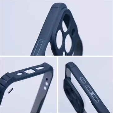   Samsung Galaxy A35 5G SM-A356B, Szilikon tok, közepesen ütésálló, légpárnás sarok, akril hátlap, Anti-Drop Case, átlátszó/sötétkék