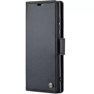   Samsung Galaxy A25 5G SM-A256B, Oldalra nyíló tok, stand, kártyatartóval, RFID technológiával, Wooze CaseME, fekete