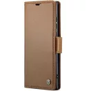 Samsung Galaxy A35 5G SM-A356B, Oldalra nyíló tok, stand, kártyatartóval, RFID technológiával, Wooze CaseME, barna
