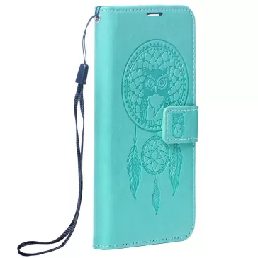   Samsung Galaxy A16 4G / A16 5G SM-A165F / A166B, Oldalra nyíló tok, kártyatartóval, kézpánttal, Álomfogó minta, Mezzo Book, mintás/zöld