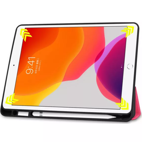 Apple iPad Air 13 (2024 / 2025), mappa tok, érintőceruza tartó, érintőceruza nélkül, Smart Case, Wooze Trifold Pencil Holder, magenta