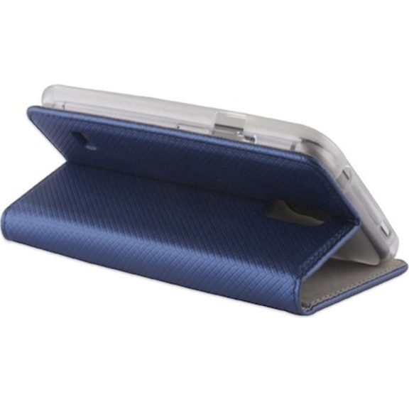 Motorola Edge 50 Pro, Oldalra nyíló tok, stand, Smart Magnet, sötétkék