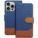 Xiaomi Redmi 13C 4G / Poco C65, Oldalra nyíló tok, stand, kártyatartóval, farmer minta, Jeans Book, kék