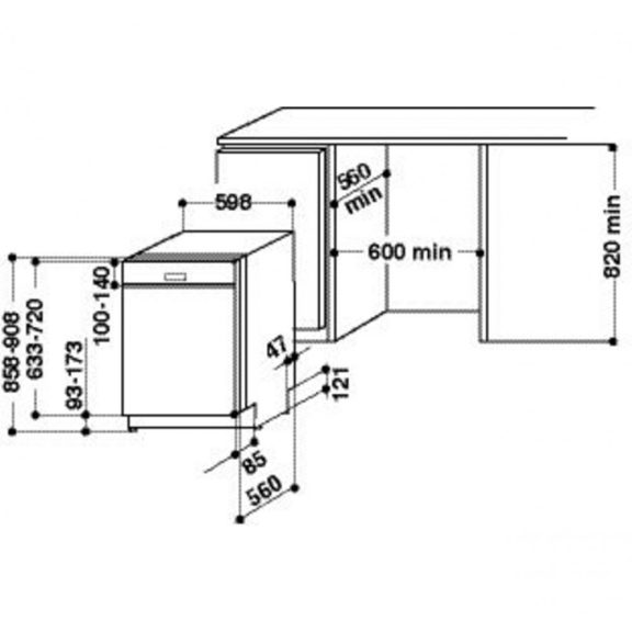 Whirlpool WBC 3C26 X Beépíthető mosogatógép